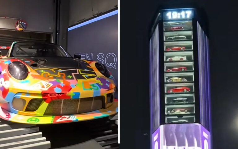 This supercar vending machine has 40 levels of high-end cars